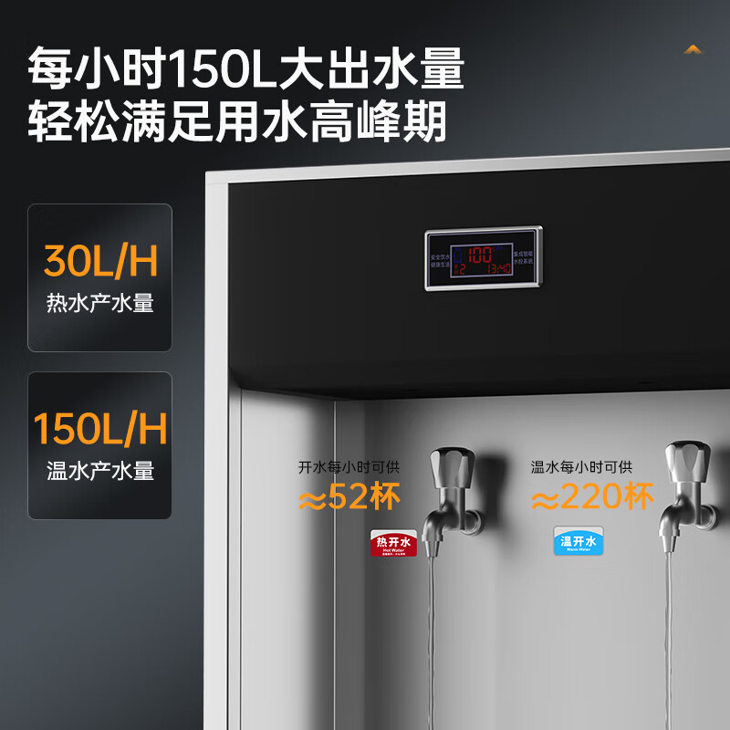 麥大廚3KW柜式龍頭飲水機一開二溫快接五級超濾直飲機